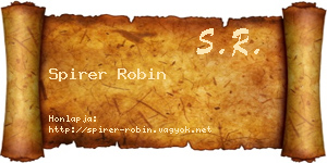 Spirer Robin névjegykártya